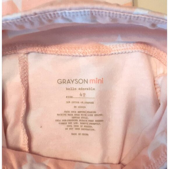 Grayson Mini Peach/Pink Star Print Toddler Girls Leggings 4T Comfortable Stylish - Picture 3 of 6